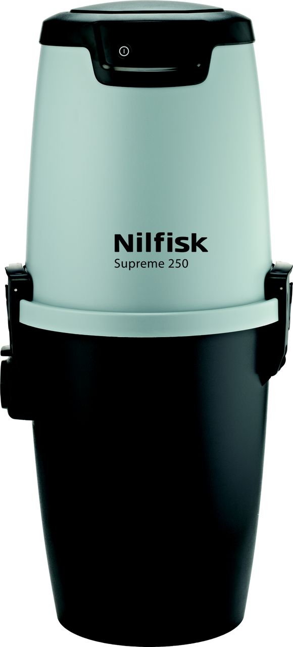 Nilfisk Supreme 250 aspirateur central extra puissant jusqu'à 300 pieds de tuyauterie dans les murs avec moteur européen longue durée de 1200 heures d'utilisation avec 15 ans de garantie 684 air-watts